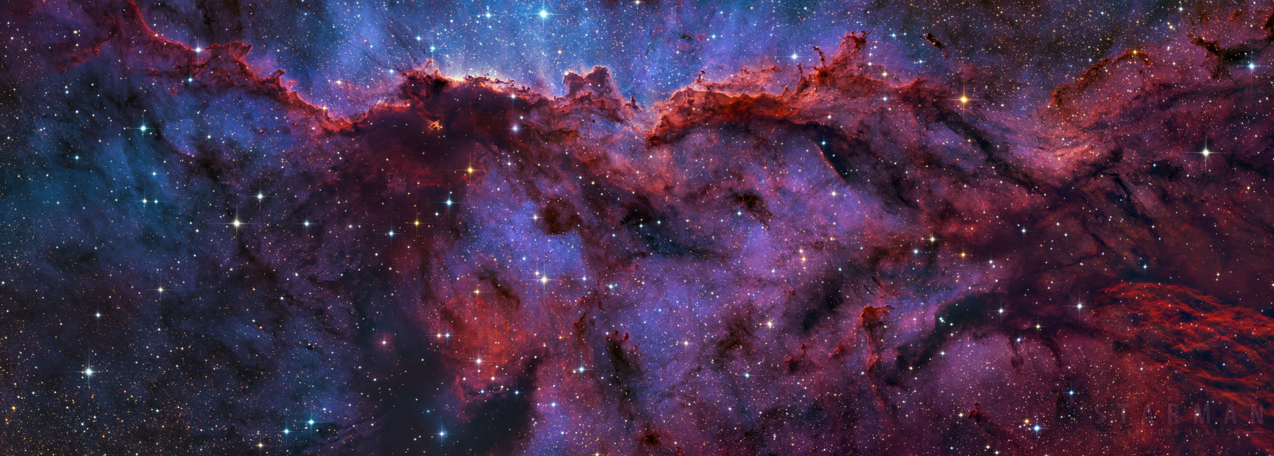 NGC 6188: The Fighting Dragons Of Ara - A Two Panel SHO+RGB Mosaic At 3454mm